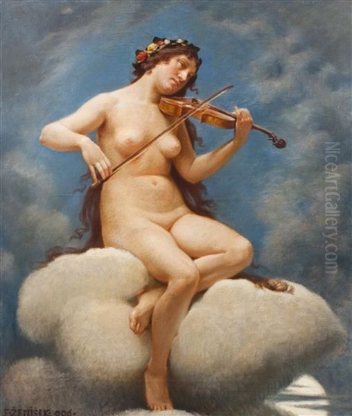 Allegory Of Music Oil Painting by Frantisek Ii Zenisek