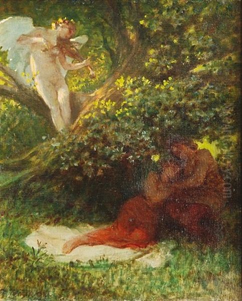 Song Of Love Oil Painting by Frantisek Ii Zenisek