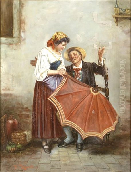 Tandelei Mit Der Magd Oil Painting by Jules Zermati