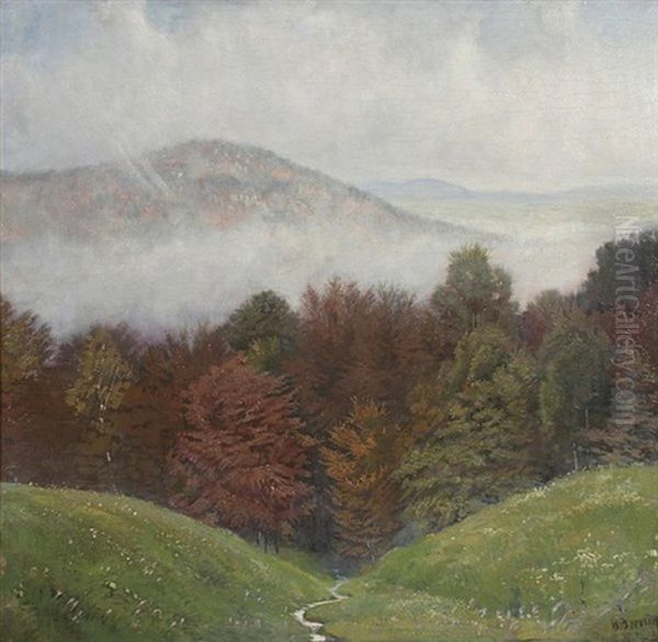 Nebel Im Tal Oil Painting by Heinrich Zernin