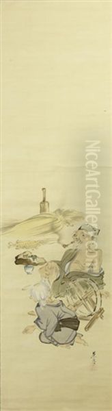 Elderly Couple Oil Painting by Zeshin Shibata