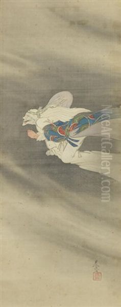 Kakejiku (vertical Hanging Scroll) Oil Painting by Zeshin Shibata