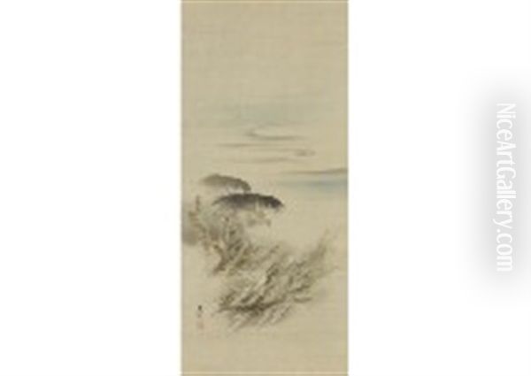 Carps In The Water Oil Painting by Zeshin Shibata