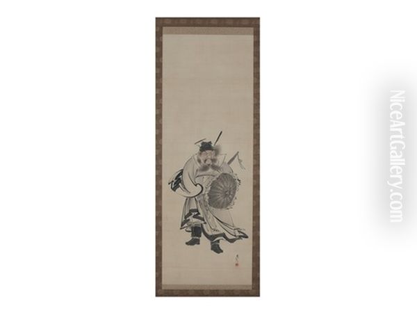 Zhong Kui Oil Painting by Zeshin Shibata