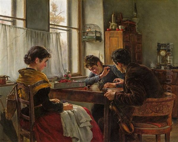 The Amorous Violinist Oil Painting by Carl Zewy