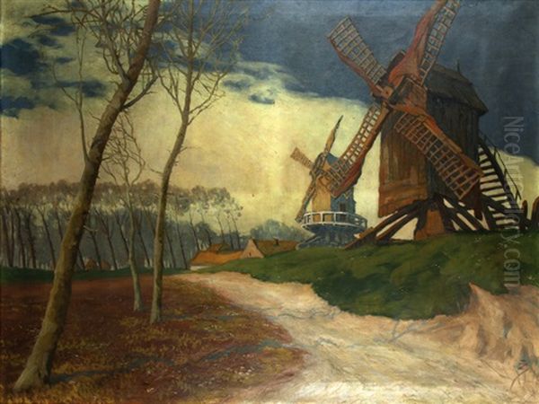 Vetrne Mlyny Oil Painting by Jan Angelo Zeyer