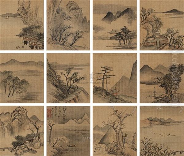 Untitled (album W/ 12 Works) Oil Painting by  Zhai Dakun