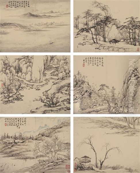 Landscape (6 Works) Oil Painting by  Zhang Cining
