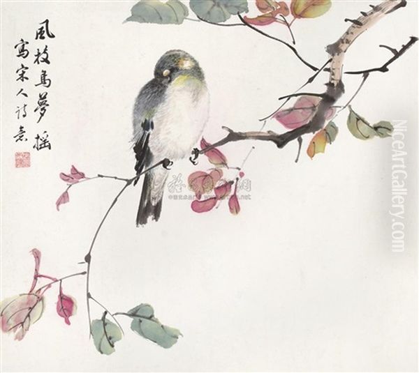 Bird And Flowers Oil Painting by Zhao Shuru