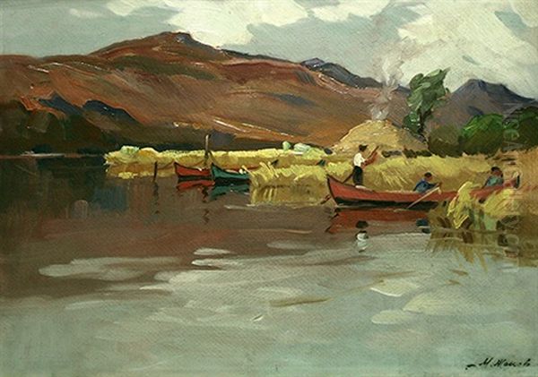 Near The Shore Oil Painting by Mario Zhekov