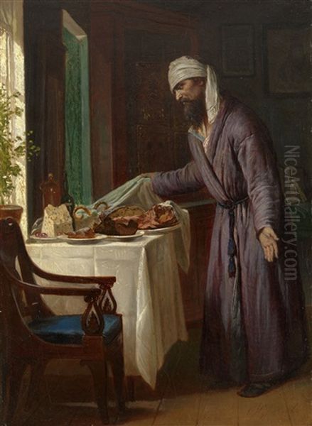 Easter Morning Oil Painting by Firs Sergeevich Zhuravlev