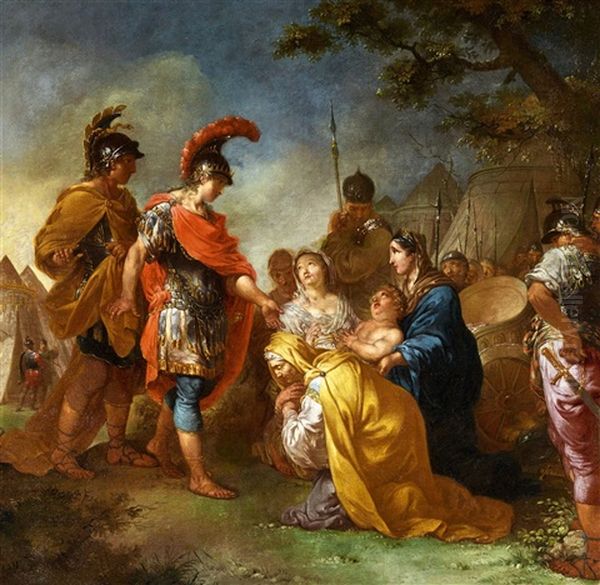 Alexander The Great And The Family Of Darius The Abstinence Of Scipio Oil Painting by Januarius Zick
