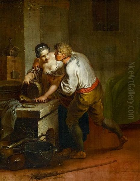 In Der Schlosskuche Oil Painting by Januarius Zick
