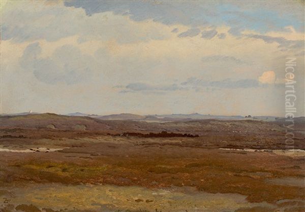 Heath Landscape In Jutland Oil Painting by Vilhelm (Joh. V.) Zillen