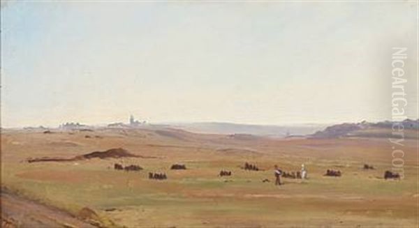 Danish Heathland Oil Painting by Vilhelm (Joh. V.) Zillen