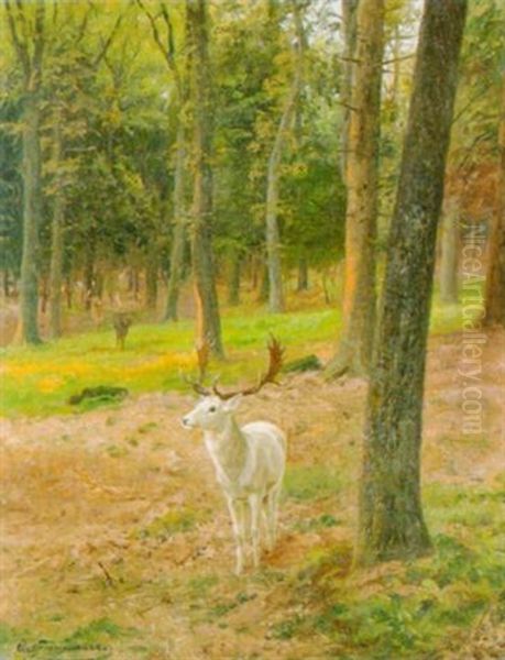Im Wildpark Oil Painting by Carl Zimmermann