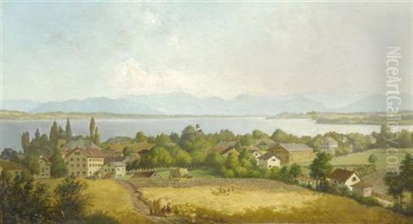 Blick Auf Den Bodensee Oil Painting by Josef Zink