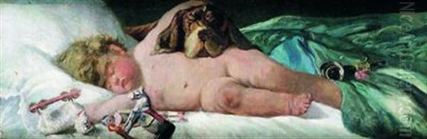L'heure De La Sieste Oil Painting by Achille Zo