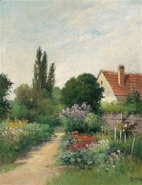 Bluhender Garten Oil Painting by Gyula Zorkoczy