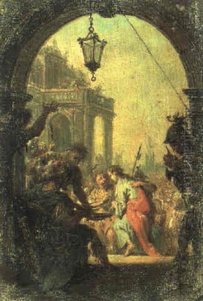 Christus Vor Pilatus Oil Painting by Francesco Zugno the Elder