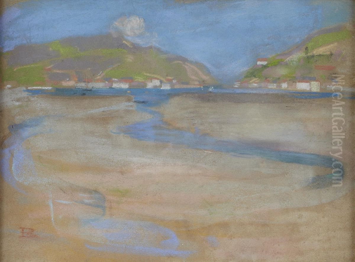 A Sandy Cove Oil Painting by Robert Brough