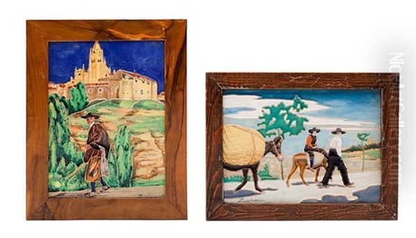 Vistas Rurales (2 Works) Oil Painting by Daniel Zuloaga Boneta