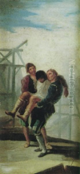 El Albanil Herido Oil Painting by Daniel Zuloaga Boneta