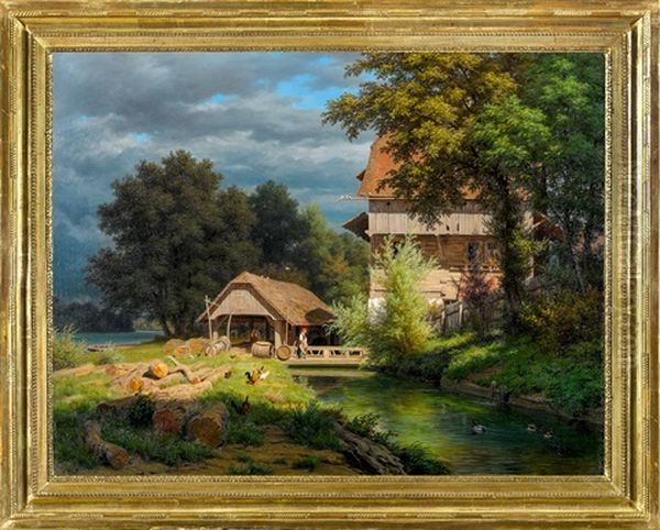 Die Muhle Von Rathausen Oil Painting by Robert Zuend