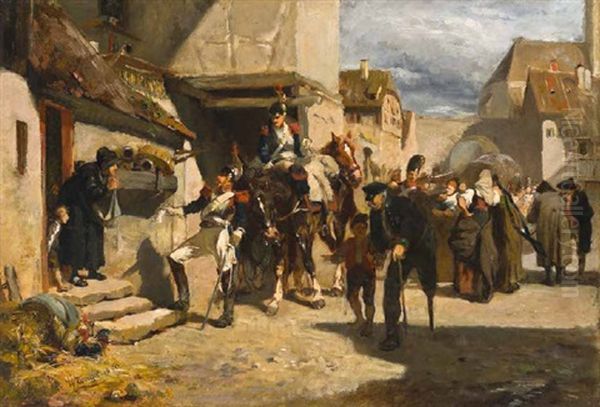 Kurassiere In Der Stadt Oil Painting by Walter Zweigle