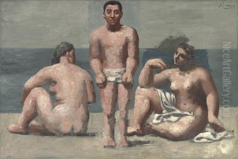 BATHER AND BATHERS Oil Painting by Pablo Picasso