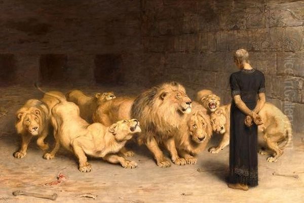 Daniel in the Lions Den Oil Painting by Briton Riviere