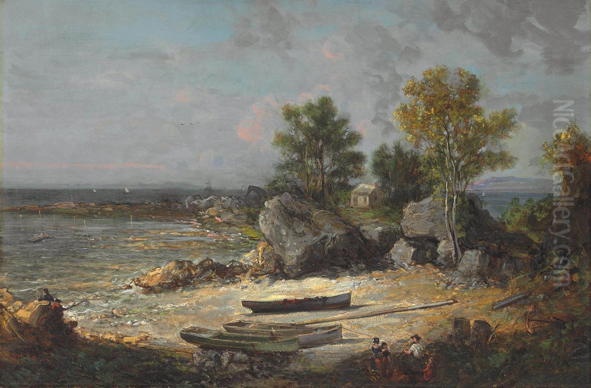 Oysterman's Hut Oil Painting by George Loring Brown