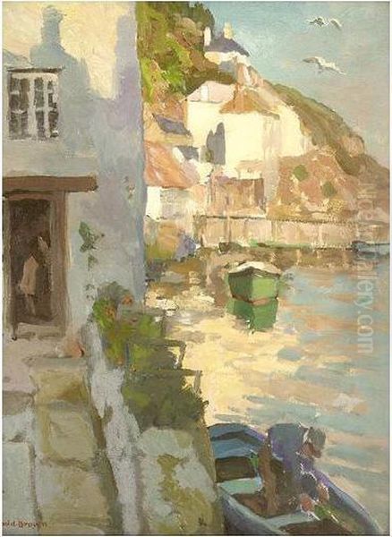 Polperro Oil Painting by William Todd Brown