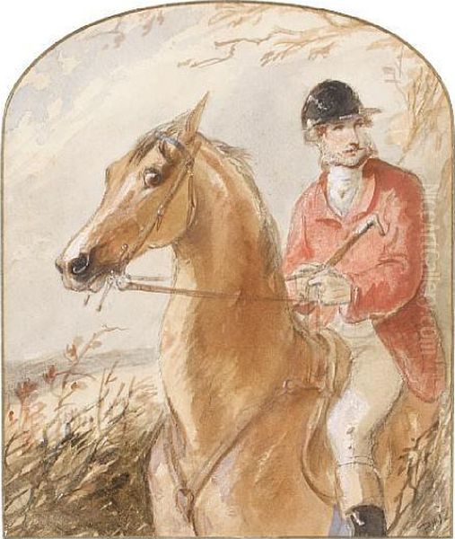 A Horse And Rider Oil Painting by Hablot Knight Browne