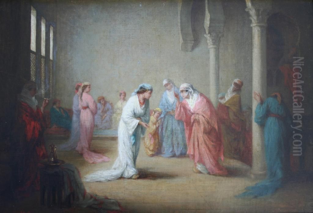 The Arrival In The Harem At Constantinople Oil Painting by Henriette, Hon. R.I. Browne