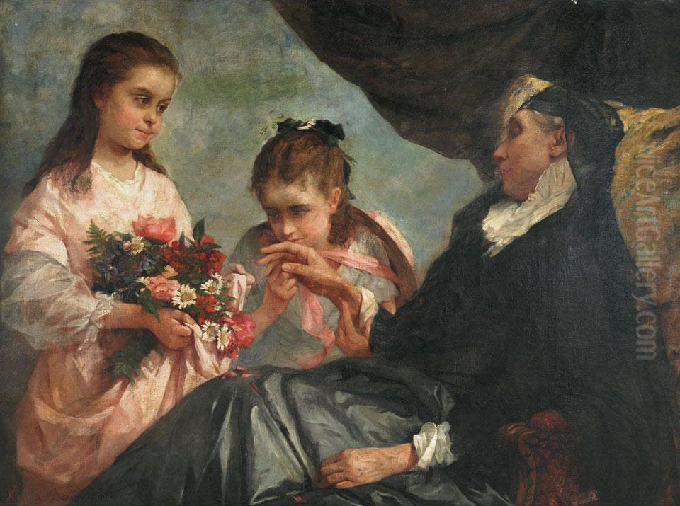Visiting Grandmother Oil Painting by Henriette, Hon. R.I. Browne