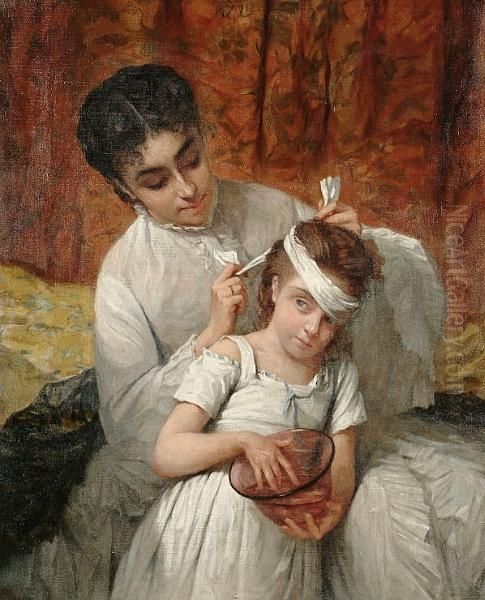 Playing Nurse Oil Painting by Henriette, Hon. R.I. Browne
