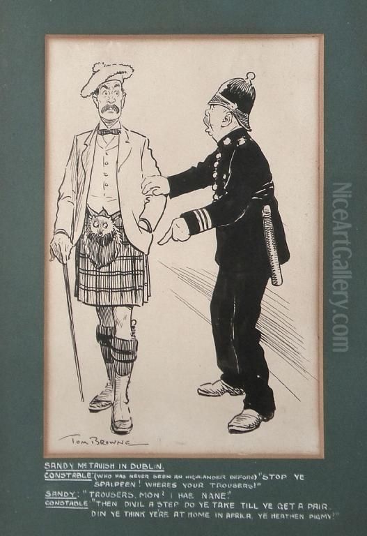 Sandy Mctavish In Dublin - Oil Painting by Tom Browne