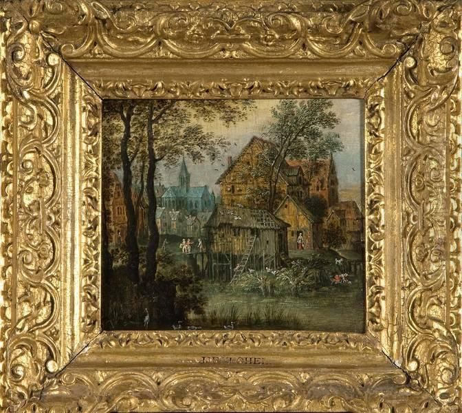 Scene De Village Oil Painting by Jan The Elder Brueghel