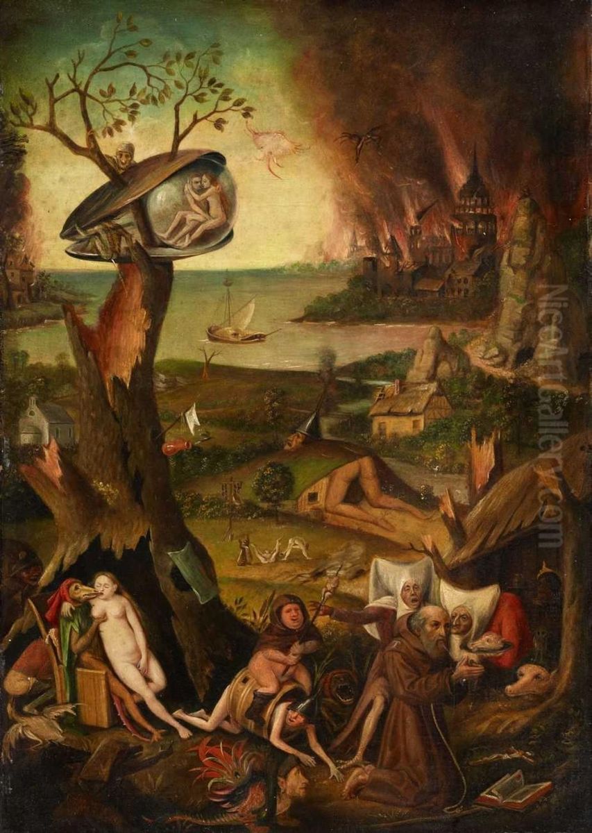 Versuchung Des Heiligen Antonius Oil Painting by Pieter The Elder Brueghel
