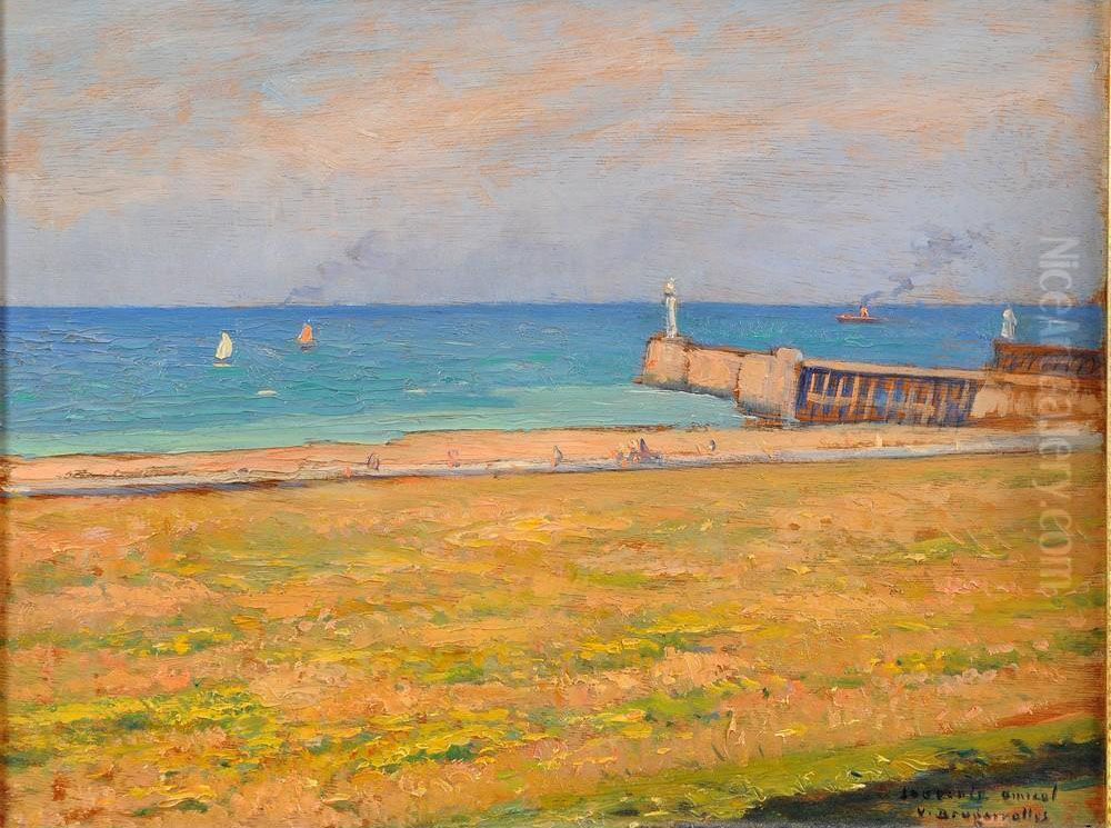  Le Port De Dieppe  Oil Painting by Victor Brugairolles