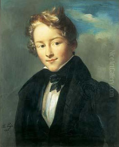  Portrait D'homme  Oil Painting by Aimee, Nee Pages Brune