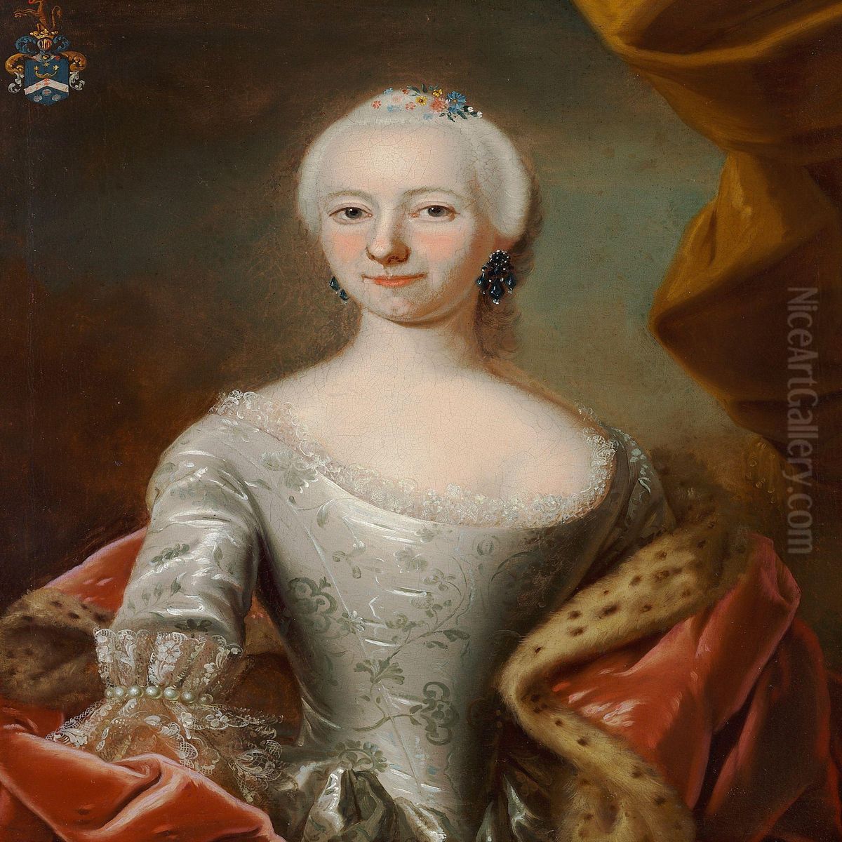 Portrait Of Margrethe Benzon Oil Painting by Andreas Brunniche
