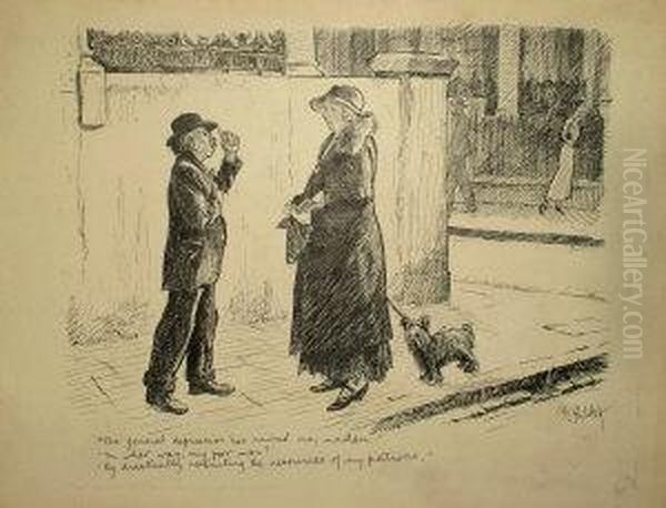 Two Women Oil Painting by Violet Angless Brunton