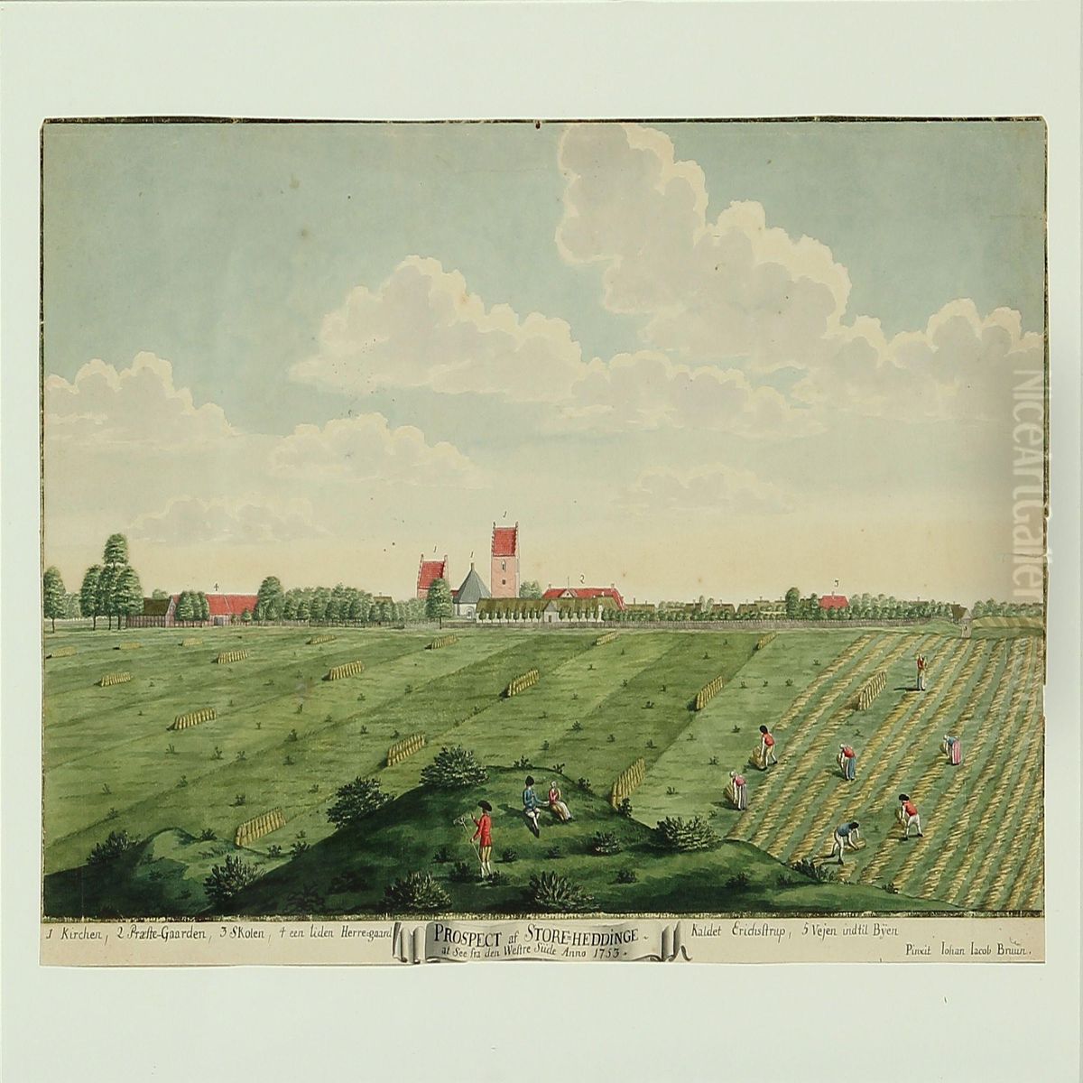 Prospect Af Store=heddinge, At See Fra Den Westre Siide Oil Painting by Johan Jacob Bruun