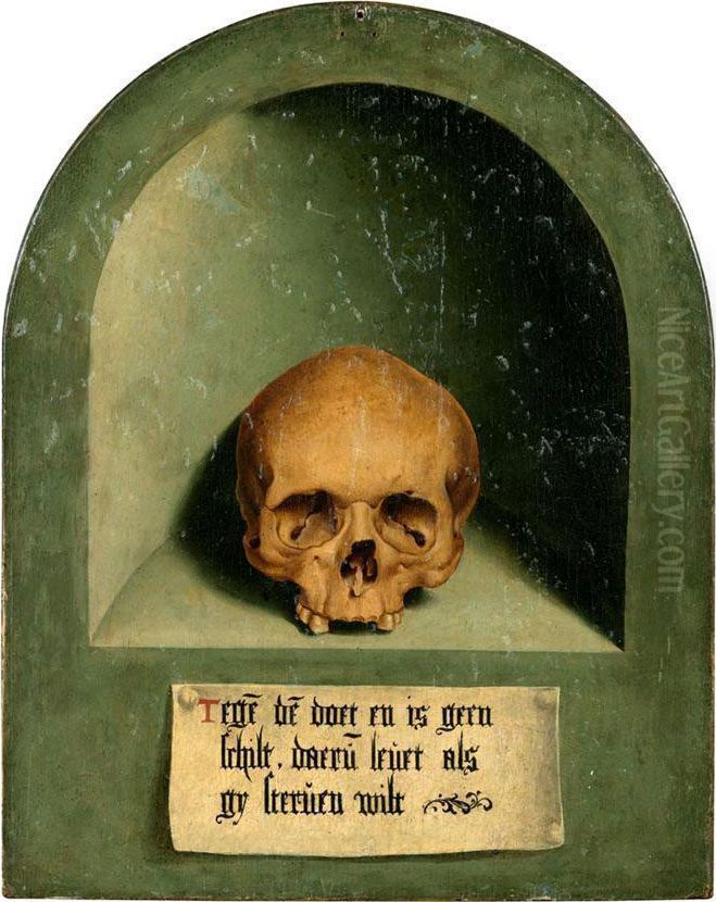 Portrait Diptych Of A Middle Class Man And Wife, Probably Incologne, With Oil Painting by Bartholomaeus, the Elder Bruyn