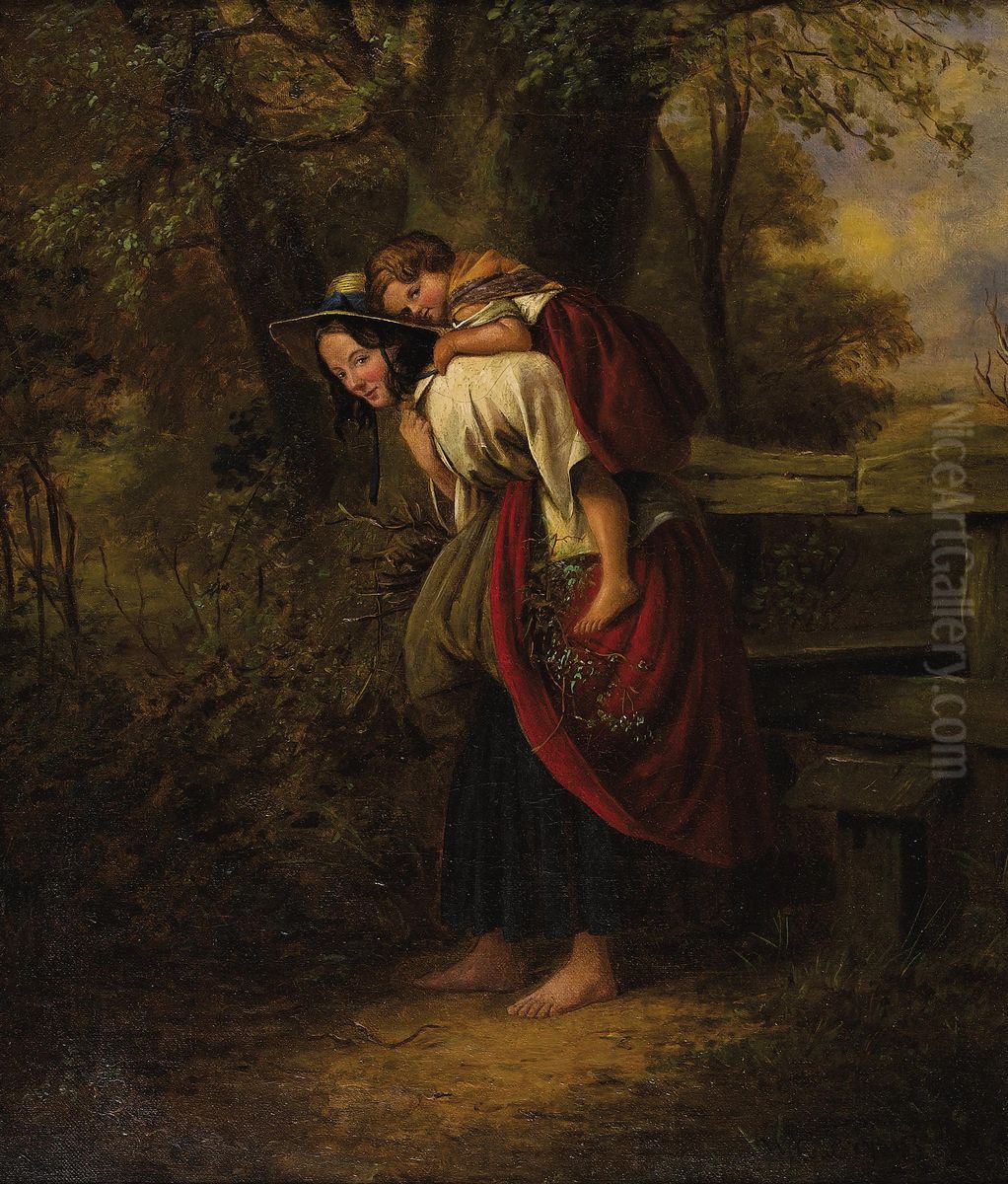 The Tired Pet Oil Painting by Henry Charles Bryant