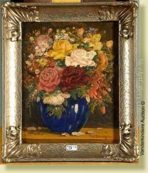 Vase De Fleurs Oil Painting by Robert Buchtger
