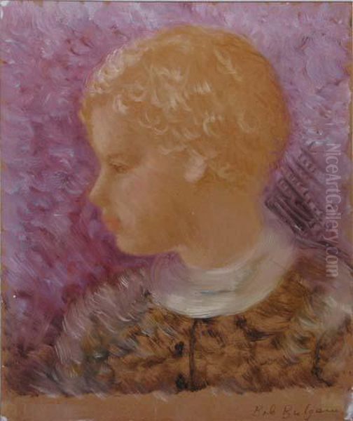 Fetita Blonda Oil Painting by Bob Bulgaru