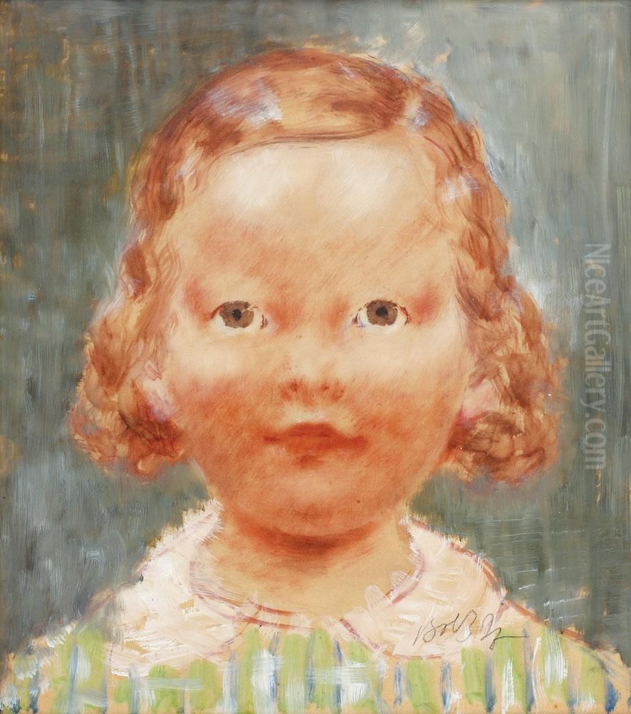Head Of A Child Oil Painting by Bob Bulgaru